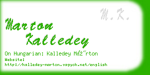 marton kalledey business card